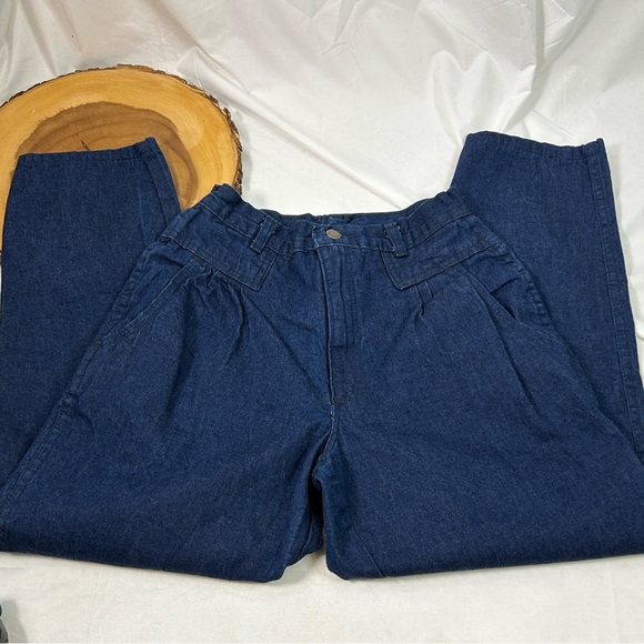 Vintage Zena Classic Blue Jeans High Waisted Mom Jeans pleated front Women’s 8 - Picture 2 of 11